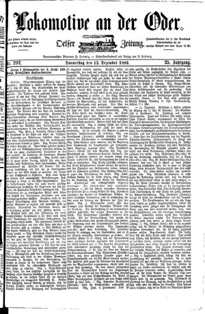 Lokomotive an der Oder vom 13.12.1883