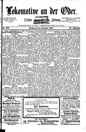 Lokomotive an der Oder vom 14.12.1883