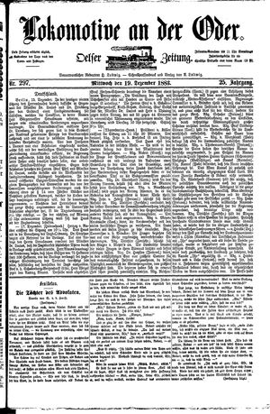 Lokomotive an der Oder vom 19.12.1883