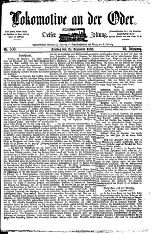 Lokomotive an der Oder vom 28.12.1883
