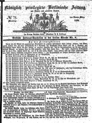 Königlich privilegirte Berlinische Zeitung von Staats- und gelehrten Sachen on Mar 25, 1839