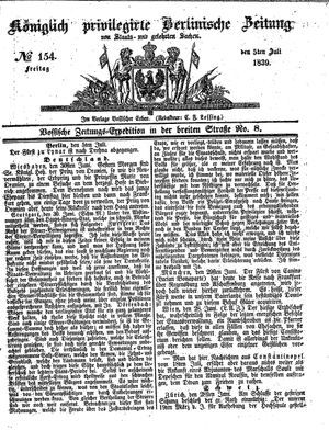 Königlich privilegirte Berlinische Zeitung von Staats- und gelehrten Sachen vom 05.07.1839