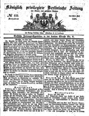 Königlich privilegirte Berlinische Zeitung von Staats- und gelehrten Sachen vom 06.07.1839