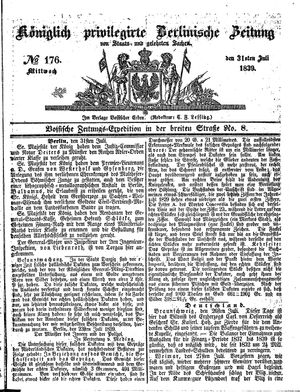 Königlich privilegirte Berlinische Zeitung von Staats- und gelehrten Sachen vom 31.07.1839