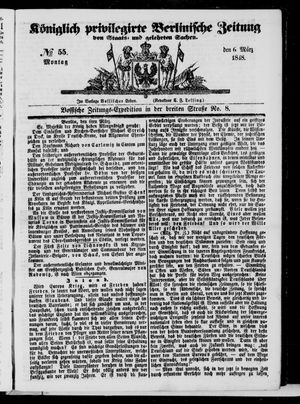 Königlich privilegirte Berlinische Zeitung von Staats- und gelehrten Sachen vom 06.03.1848