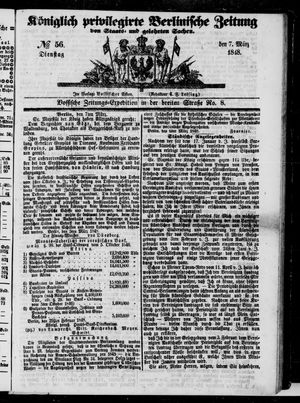Königlich privilegirte Berlinische Zeitung von Staats- und gelehrten Sachen vom 07.03.1848