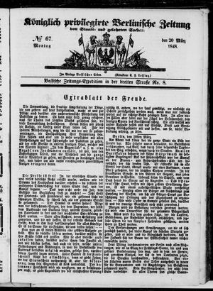Königlich privilegirte Berlinische Zeitung von Staats- und gelehrten Sachen vom 20.03.1848