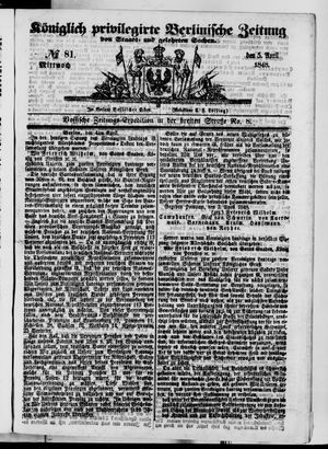 Königlich privilegirte Berlinische Zeitung von Staats- und gelehrten Sachen vom 05.04.1848