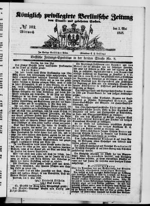Königlich privilegirte Berlinische Zeitung von Staats- und gelehrten Sachen vom 03.05.1848