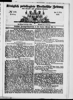 Königlich privilegirte Berlinische Zeitung von Staats- und gelehrten Sachen vom 12.05.1848