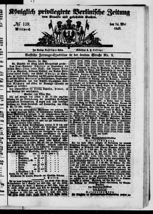 Königlich privilegirte Berlinische Zeitung von Staats- und gelehrten Sachen vom 24.05.1848
