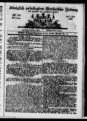 Königlich privilegirte Berlinische Zeitung von Staats- und gelehrten Sachen vom 07.06.1848