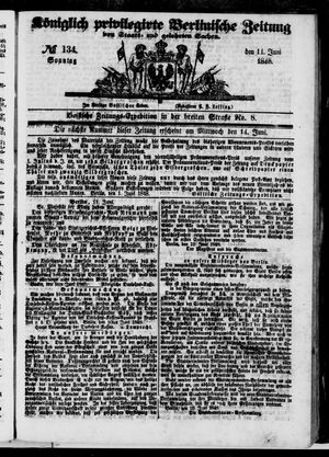 Königlich privilegirte Berlinische Zeitung von Staats- und gelehrten Sachen on Jun 11, 1848
