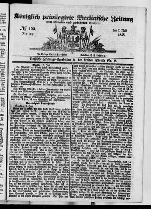 Königlich privilegirte Berlinische Zeitung von Staats- und gelehrten Sachen vom 07.07.1848