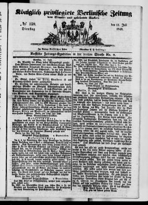 Königlich privilegirte Berlinische Zeitung von Staats- und gelehrten Sachen vom 11.07.1848