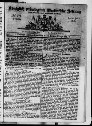 Königlich privilegirte Berlinische Zeitung von Staats- und gelehrten Sachen vom 30.07.1848