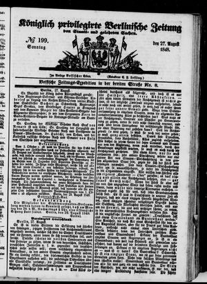 Königlich privilegirte Berlinische Zeitung von Staats- und gelehrten Sachen vom 27.08.1848