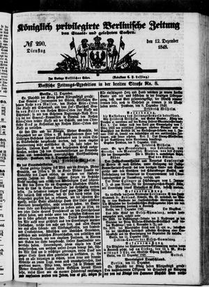 Königlich privilegirte Berlinische Zeitung von Staats- und gelehrten Sachen on Dec 12, 1848