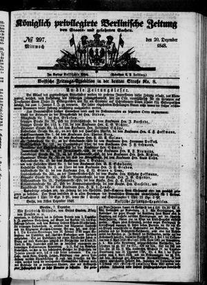 Königlich privilegirte Berlinische Zeitung von Staats- und gelehrten Sachen on Dec 20, 1848
