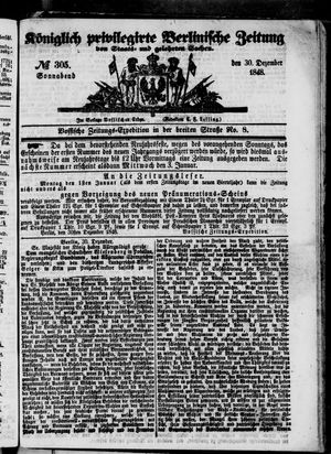 Königlich privilegirte Berlinische Zeitung von Staats- und gelehrten Sachen on Dec 30, 1848
