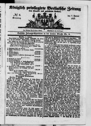 Königlich privilegirte Berlinische Zeitung von Staats- und gelehrten Sachen vom 07.01.1849