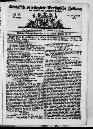 Königlich privilegirte Berlinische Zeitung von Staats- und gelehrten Sachen vom 28.01.1849