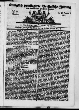 Königlich privilegirte Berlinische Zeitung von Staats- und gelehrten Sachen on Jan 29, 1849