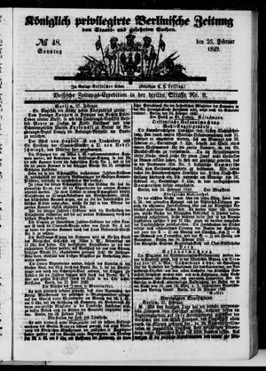 Königlich privilegirte Berlinische Zeitung von Staats- und gelehrten Sachen vom 25.02.1849