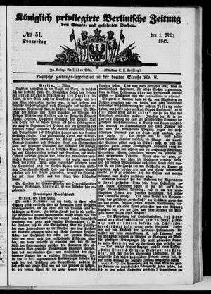 Königlich privilegirte Berlinische Zeitung von Staats- und gelehrten Sachen vom 01.03.1849