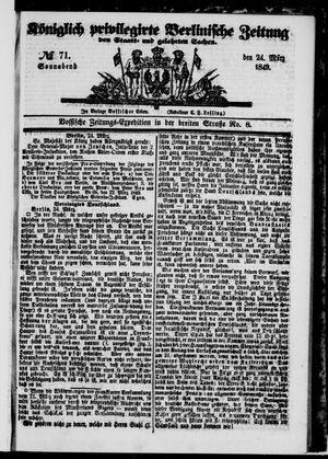 Königlich privilegirte Berlinische Zeitung von Staats- und gelehrten Sachen vom 24.03.1849