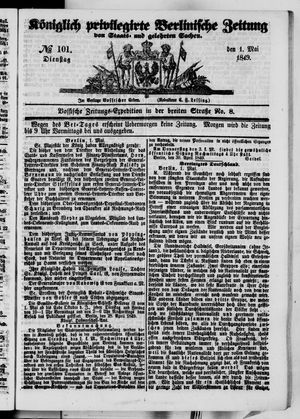 Königlich privilegirte Berlinische Zeitung von Staats- und gelehrten Sachen vom 01.05.1849