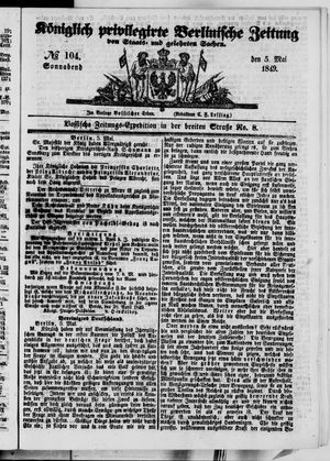 Königlich privilegirte Berlinische Zeitung von Staats- und gelehrten Sachen vom 05.05.1849