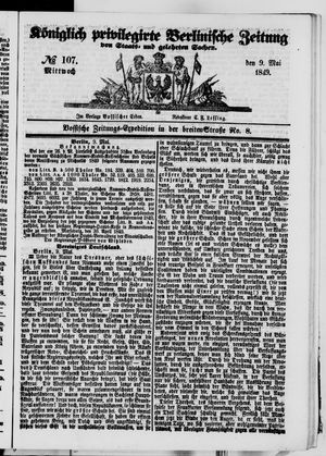 Königlich privilegirte Berlinische Zeitung von Staats- und gelehrten Sachen vom 09.05.1849
