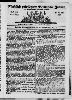 Königlich privilegirte Berlinische Zeitung von Staats- und gelehrten Sachen vom 12.05.1849