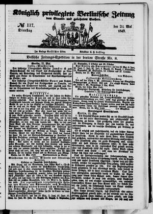 Königlich privilegirte Berlinische Zeitung von Staats- und gelehrten Sachen vom 22.05.1849