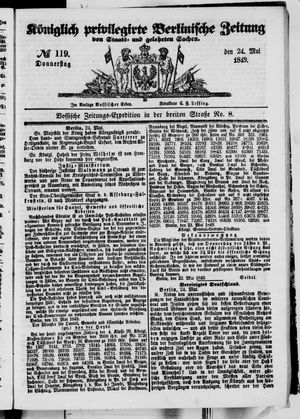 Königlich privilegirte Berlinische Zeitung von Staats- und gelehrten Sachen vom 24.05.1849