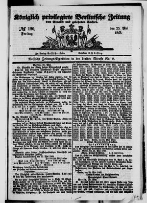Königlich privilegirte Berlinische Zeitung von Staats- und gelehrten Sachen vom 25.05.1849