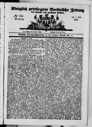 Königlich privilegirte Berlinische Zeitung von Staats- und gelehrten Sachen vom 04.07.1849