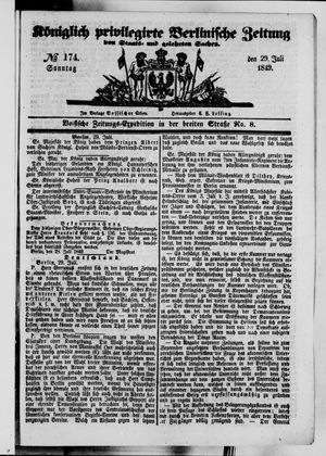 Königlich privilegirte Berlinische Zeitung von Staats- und gelehrten Sachen vom 29.07.1849
