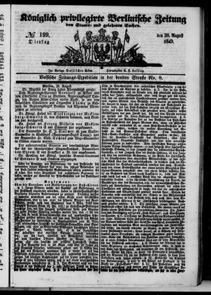 Königlich privilegirte Berlinische Zeitung von Staats- und gelehrten Sachen vom 28.08.1849