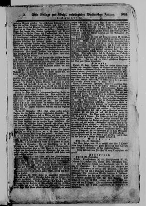 Königlich privilegirte Berlinische Zeitung von Staats- und gelehrten Sachen on Oct 2, 1849