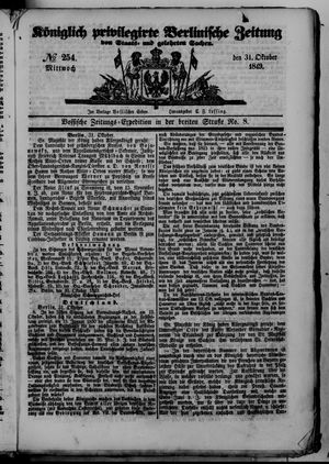 Königlich privilegirte Berlinische Zeitung von Staats- und gelehrten Sachen on Oct 31, 1849