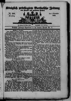 Königlich privilegirte Berlinische Zeitung von Staats- und gelehrten Sachen on Nov 6, 1849