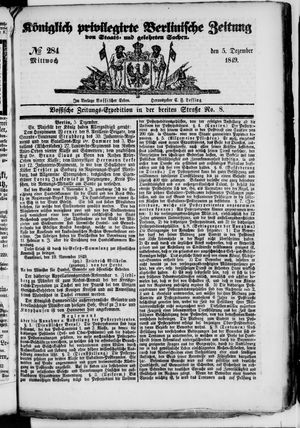 Königlich privilegirte Berlinische Zeitung von Staats- und gelehrten Sachen vom 05.12.1849
