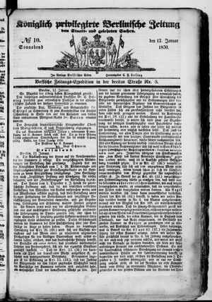 Königlich privilegirte Berlinische Zeitung von Staats- und gelehrten Sachen on Jan 12, 1850