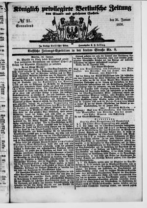 Königlich privilegirte Berlinische Zeitung von Staats- und gelehrten Sachen vom 26.01.1850