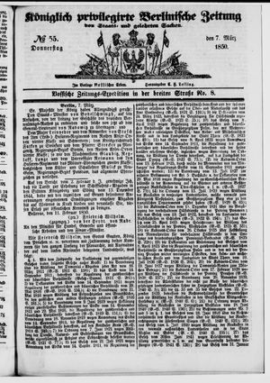 Königlich privilegirte Berlinische Zeitung von Staats- und gelehrten Sachen vom 07.03.1850