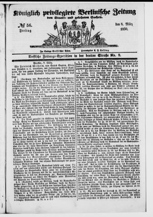 Königlich privilegirte Berlinische Zeitung von Staats- und gelehrten Sachen vom 08.03.1850
