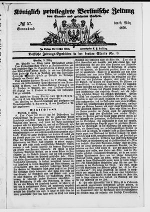 Königlich privilegirte Berlinische Zeitung von Staats- und gelehrten Sachen vom 09.03.1850