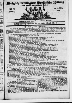 Königlich privilegirte Berlinische Zeitung von Staats- und gelehrten Sachen vom 24.03.1850